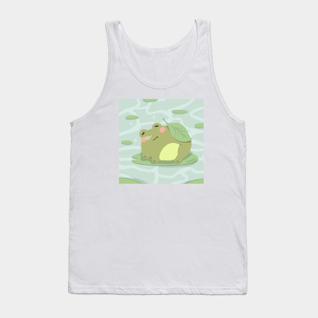 Sleepy Frog in Pond Tank Top by Piexels